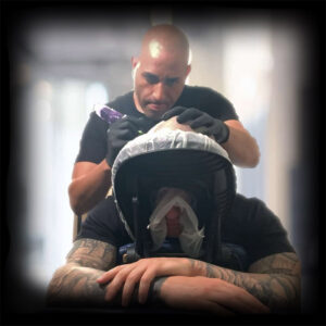 Alex Asher SMP professional in NJ in the process of scalp micropigmentation procedure