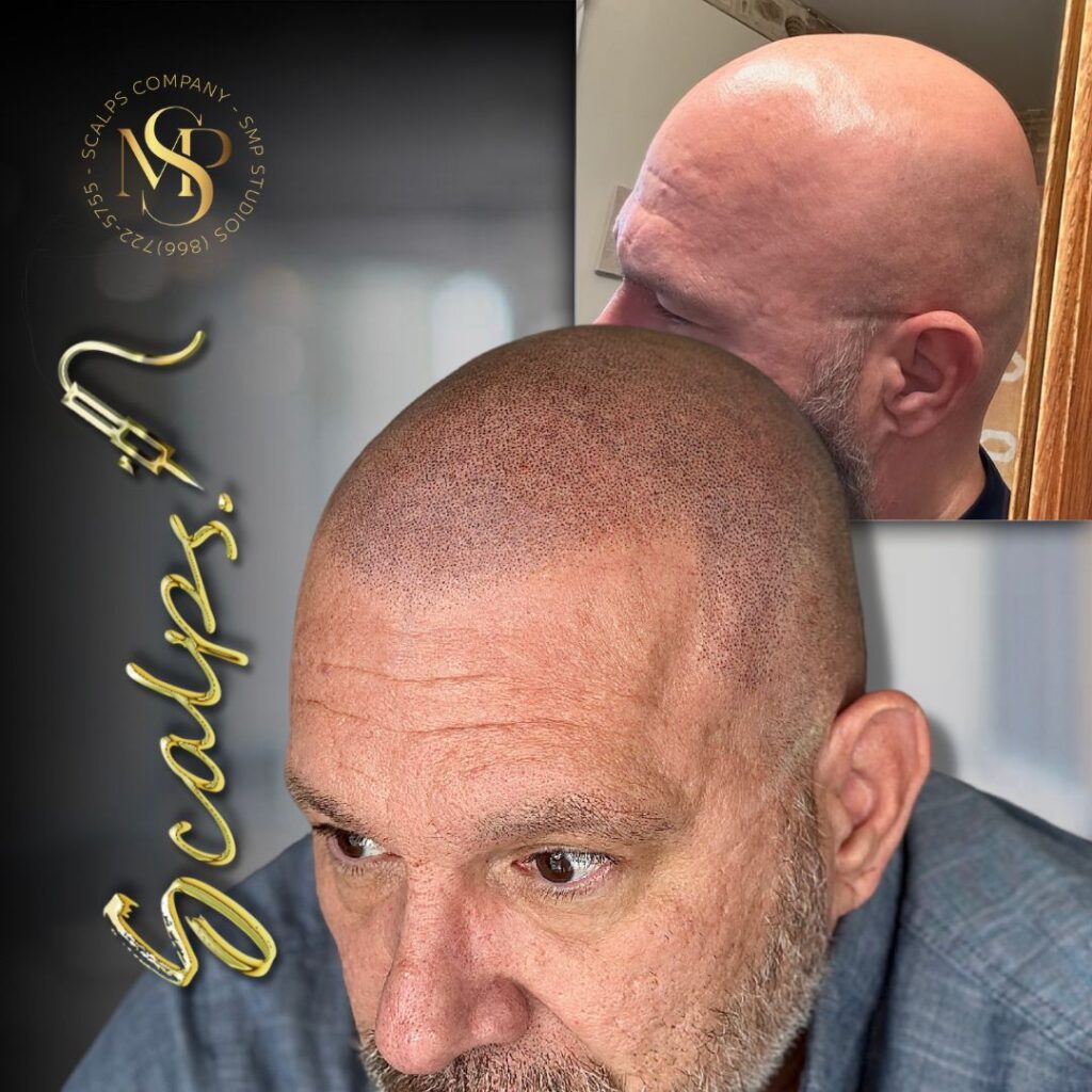 aggressive scalp micropigmentation result for older man with norwood 7 done by SCALPS USA