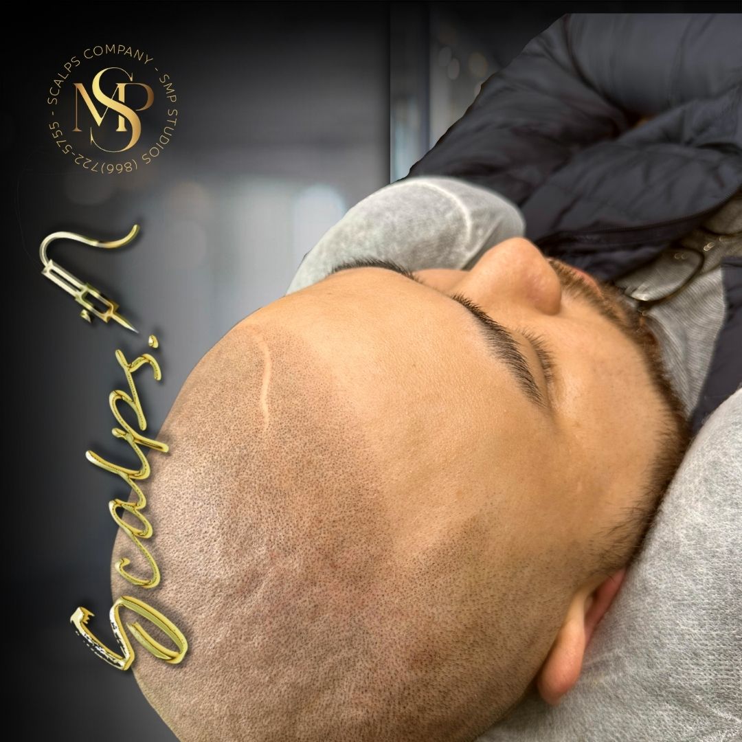 Beautiful defined hairline with scalp micropigmentation. Beautiful natural result on spanish male that received a scalp micropigmentation procedure. Done by Alex Asher from SCALPS USA in New Jersey
