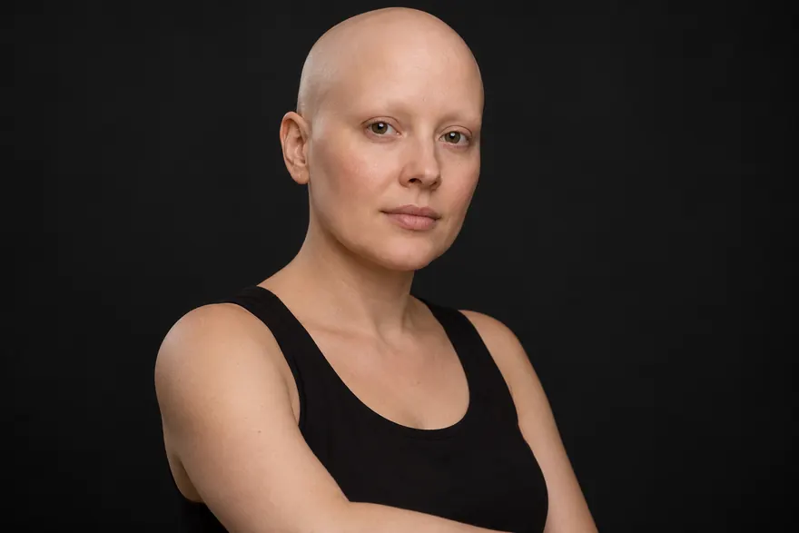Scalp Micropigmentation for Alopecia: A Guide for Men and Women 4 Illustration of scalp and facial hair loss, including absent eyebrows and eyelashes